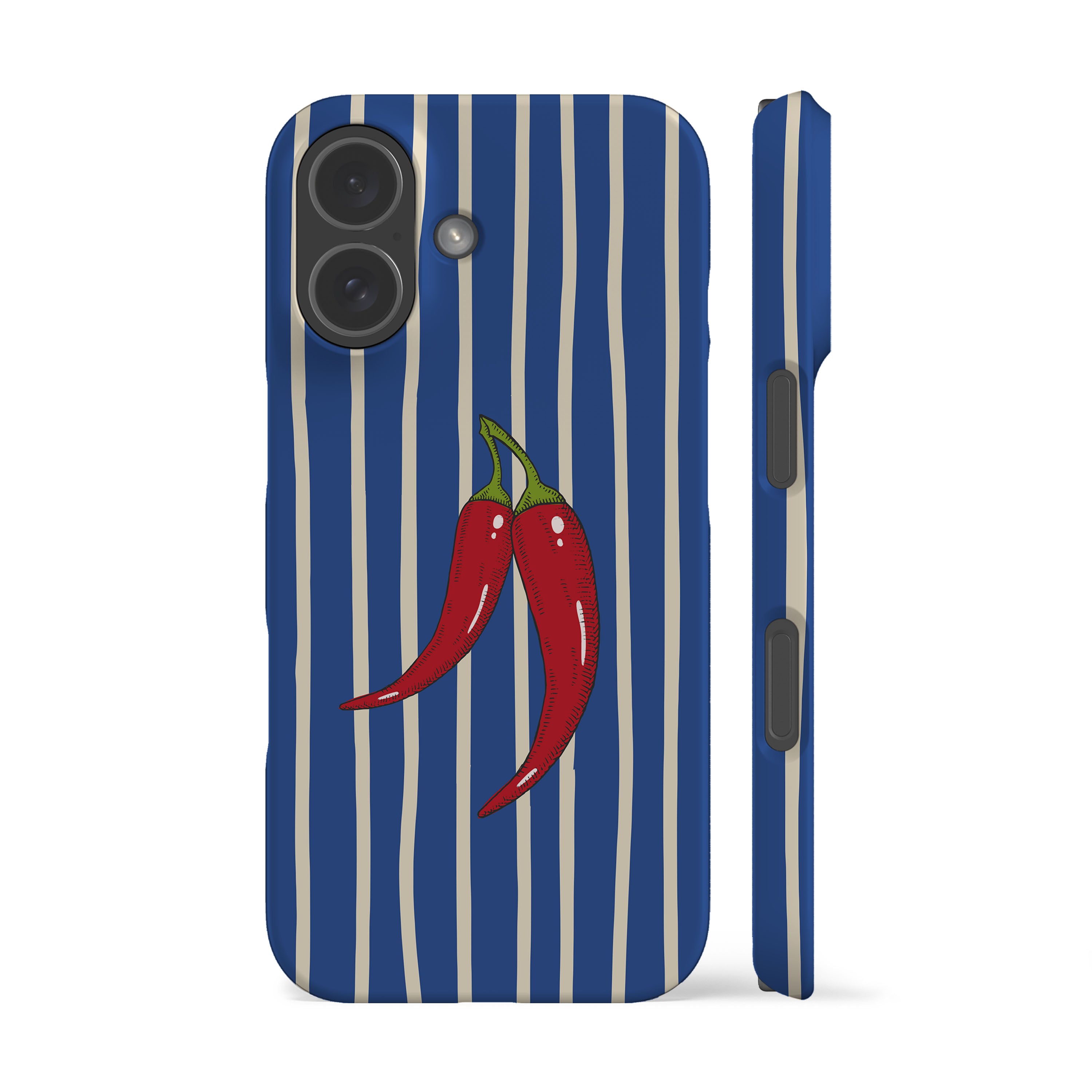 Striped Chilies Blue Phone Case