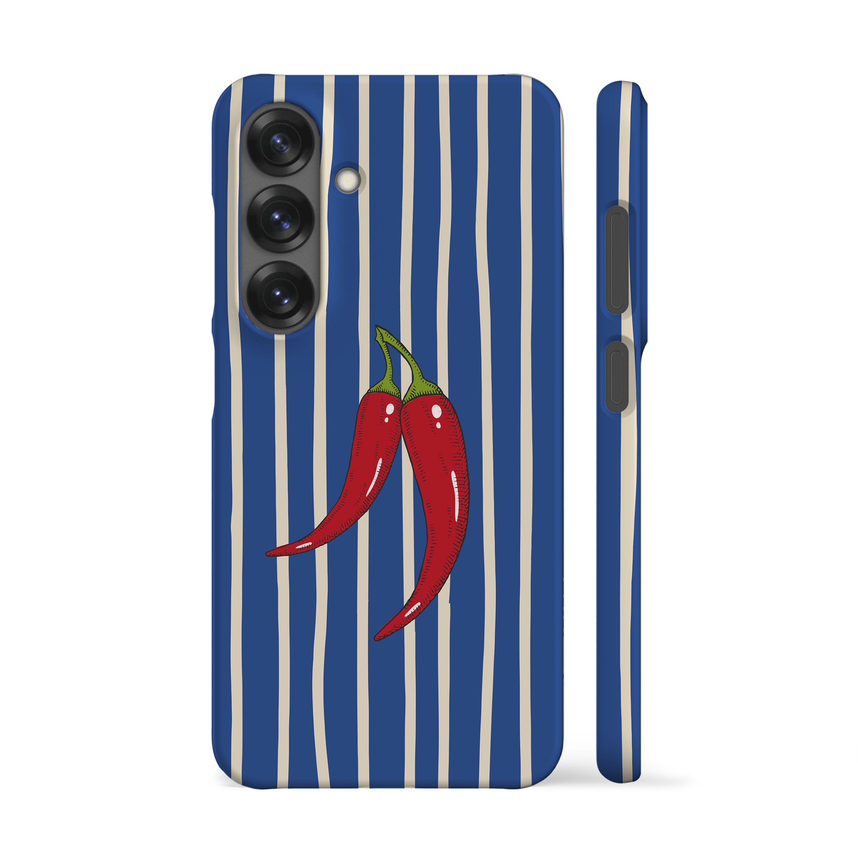 Striped Chilies Blue Phone Case