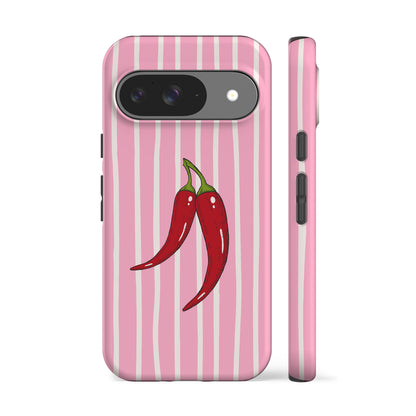 Striped Chilies Pink Phone Case