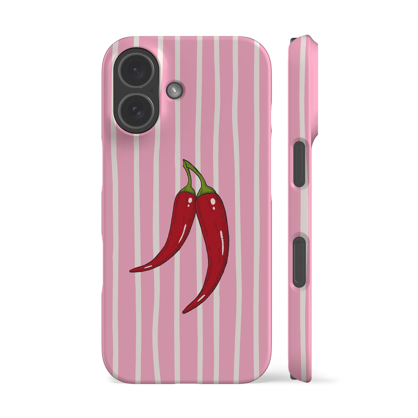 Striped Chilies Pink Phone Case