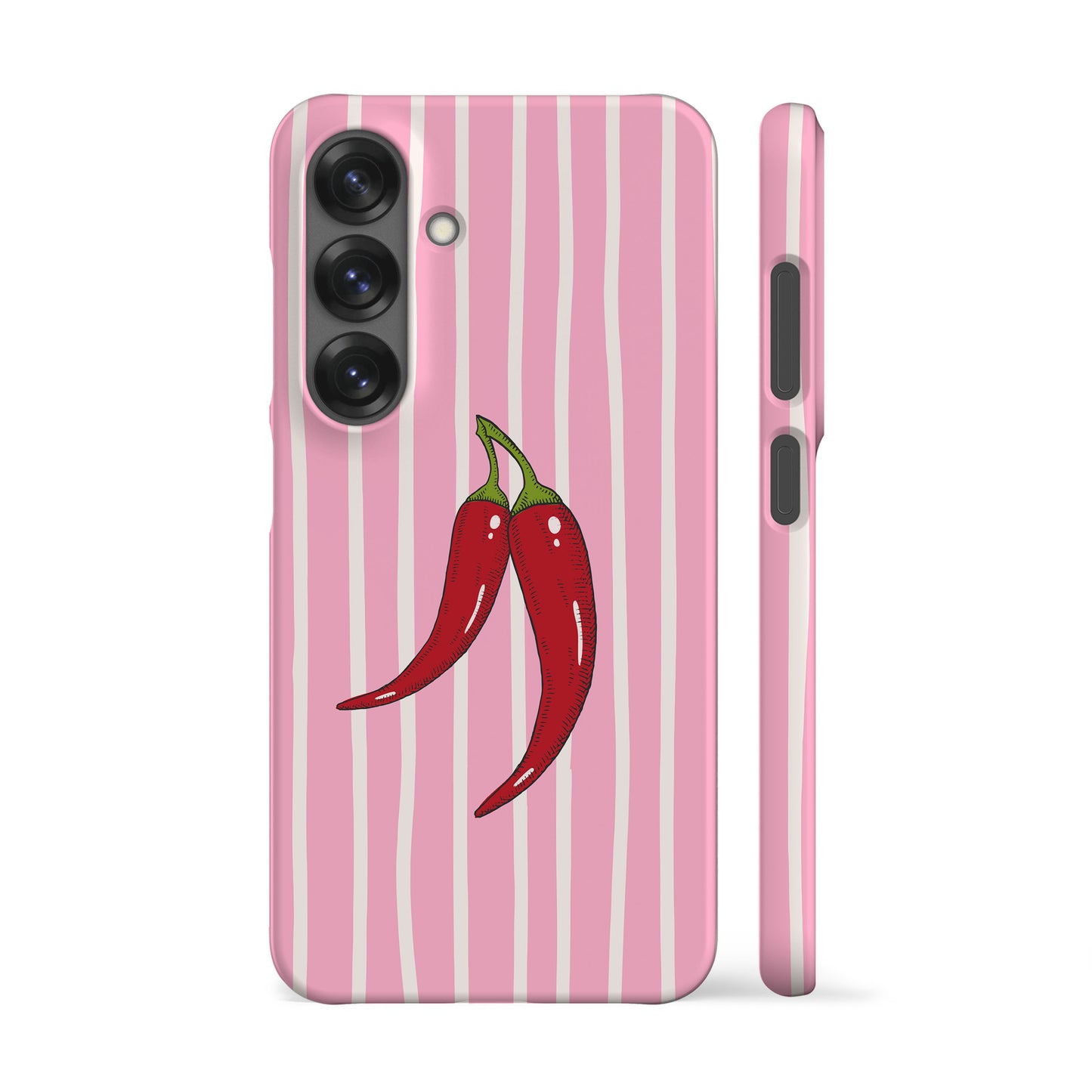 Striped Chilies Pink Phone Case
