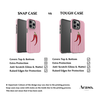 Striped Chilies Pink Phone Case