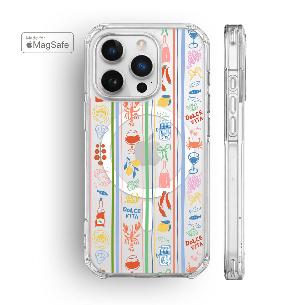 Striped Dolce Vita Clear MagSafe iPhone Case