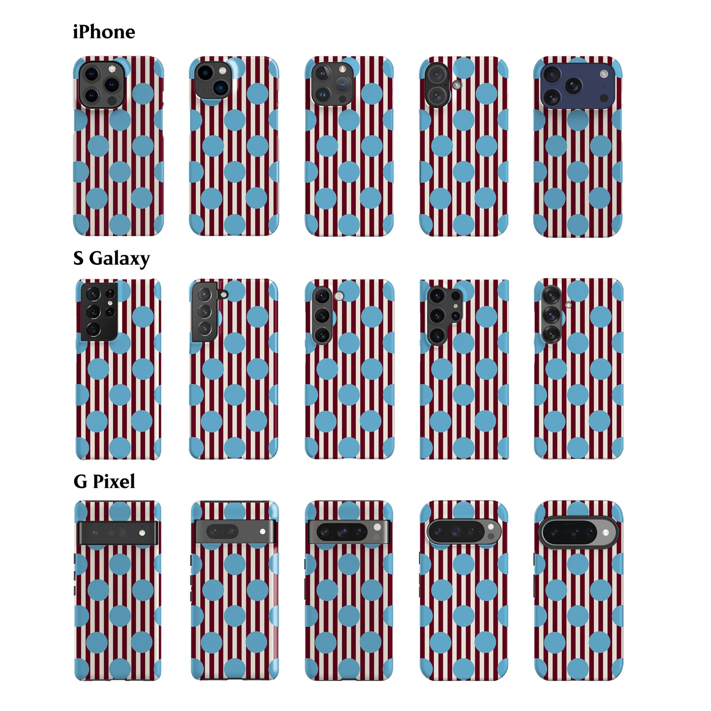 Striped Feria Blue Dots Phone Case