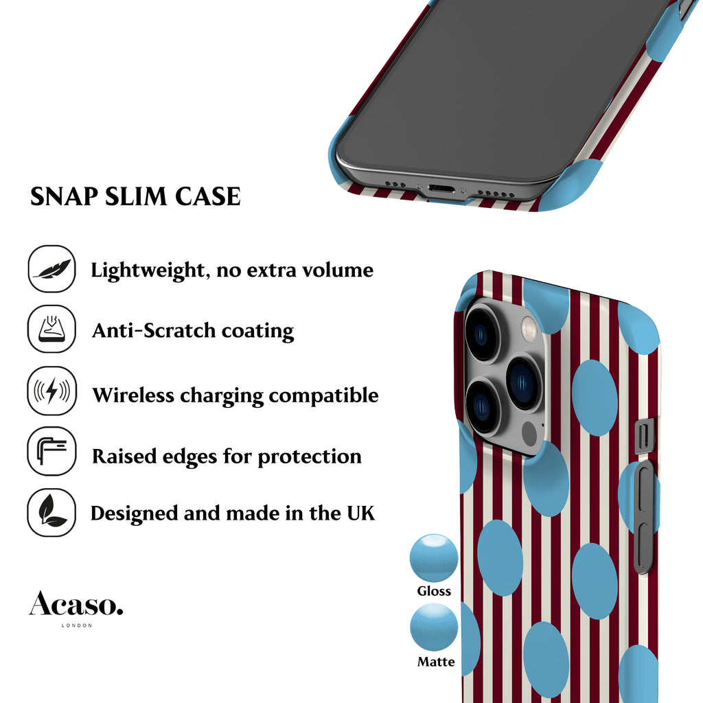 Striped Feria Blue Dots Phone Case