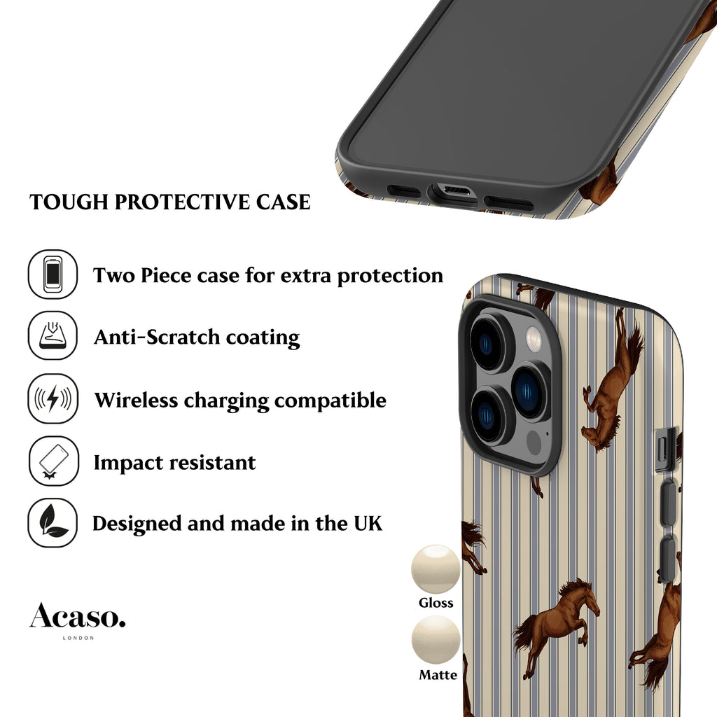 Striped Horses Phone Case