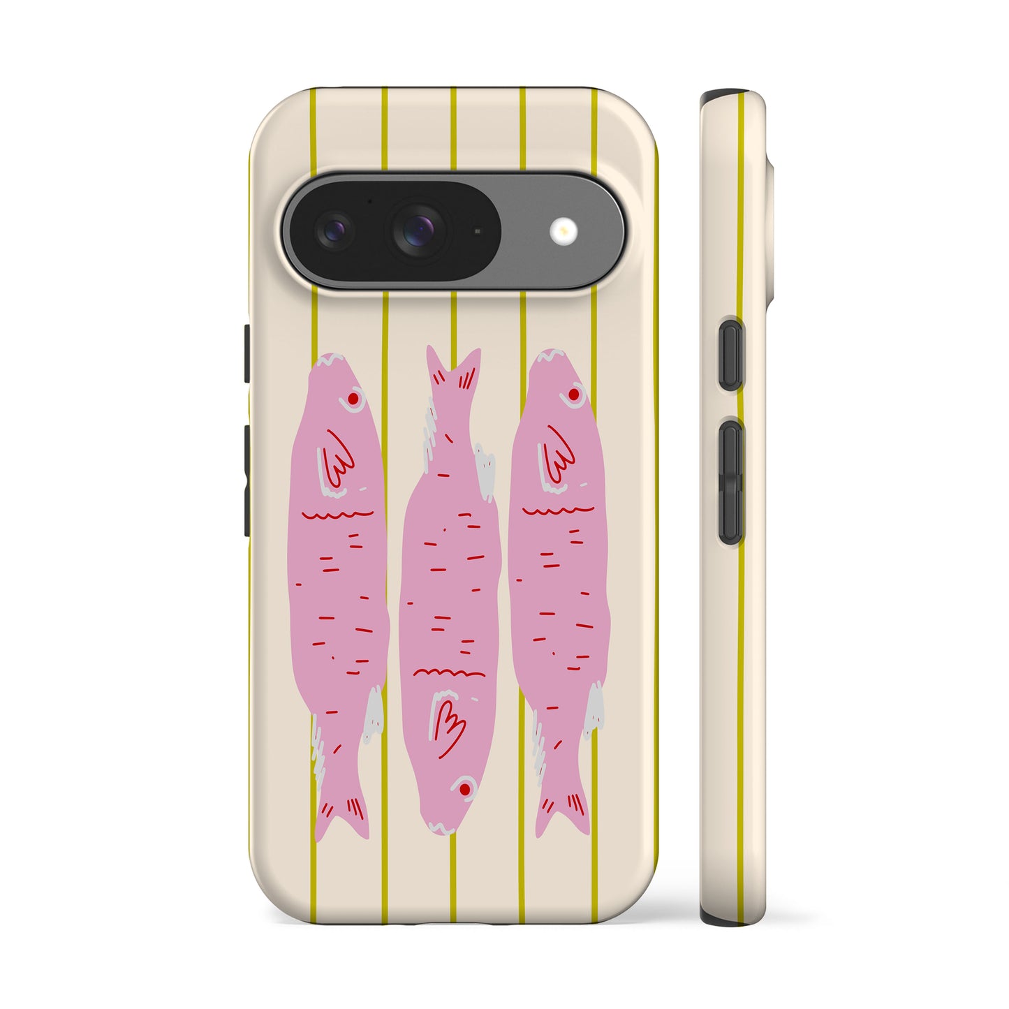 Striped Pink Sardines Phone Case