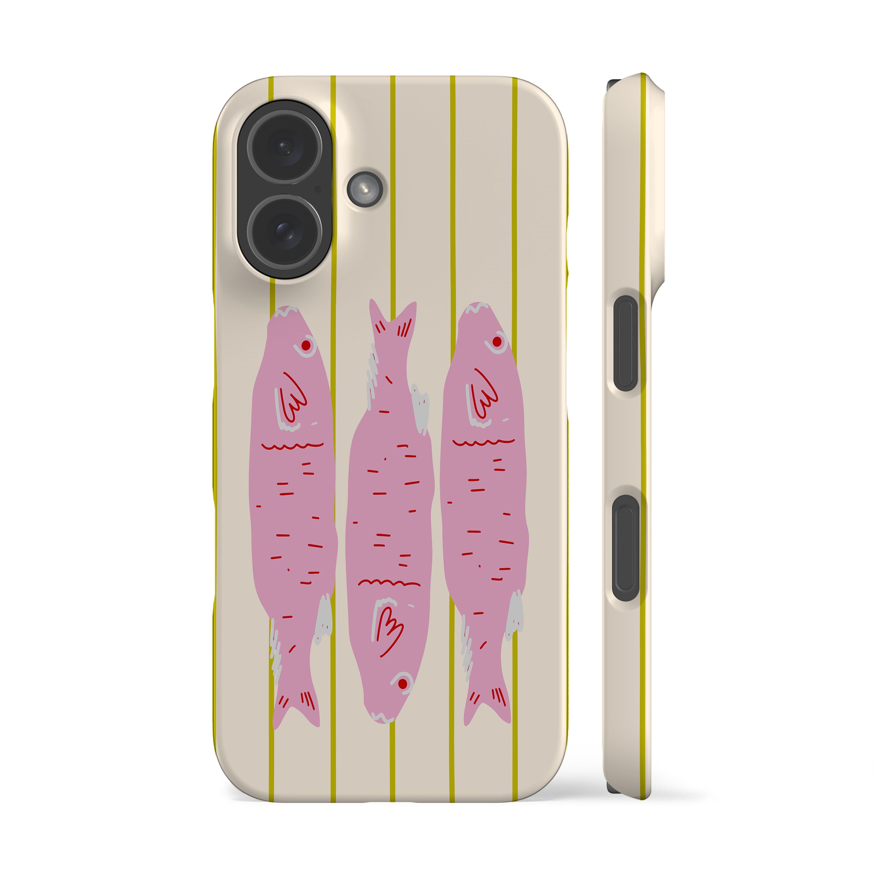Striped Pink Sardines Phone Case