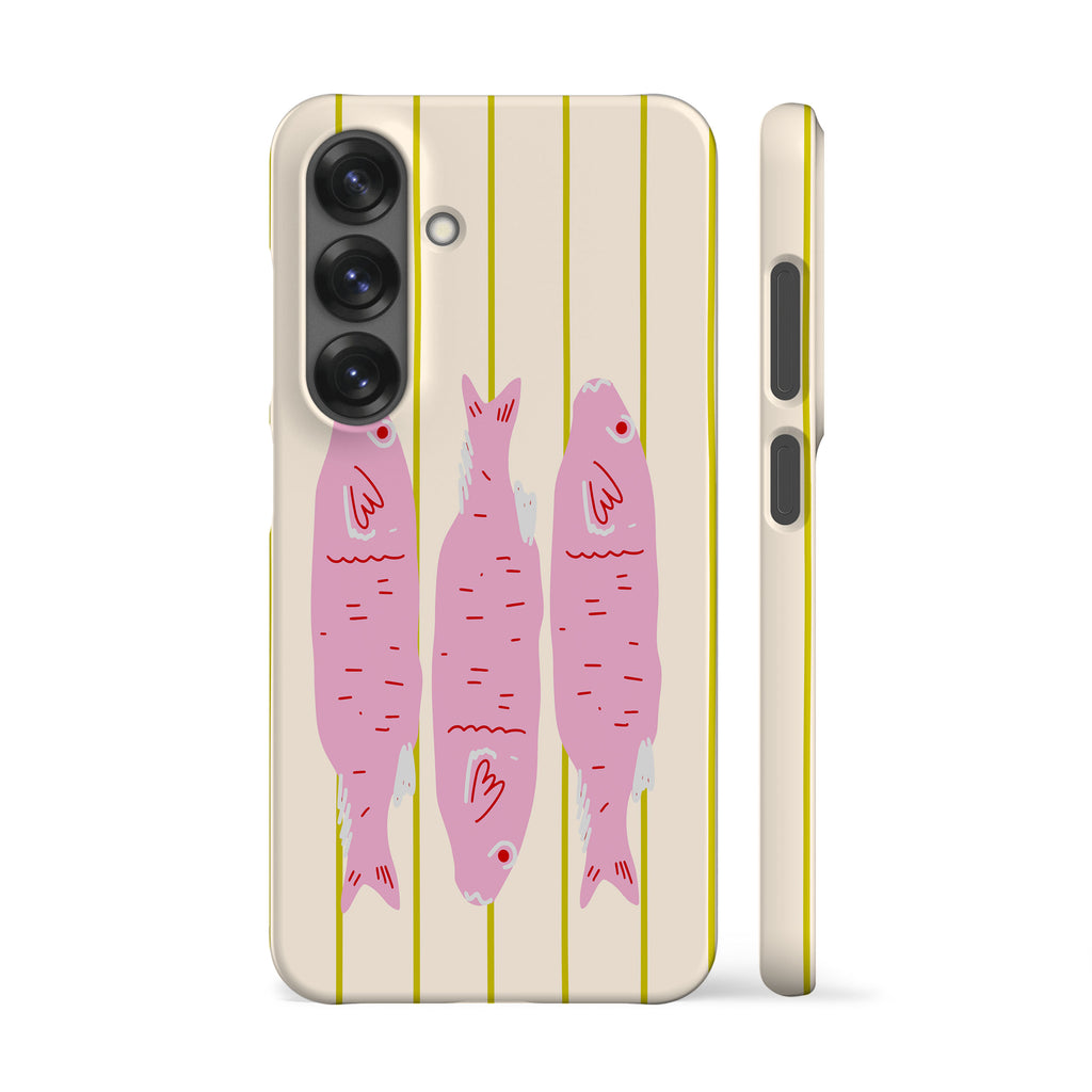 Striped Pink Sardines Phone Case