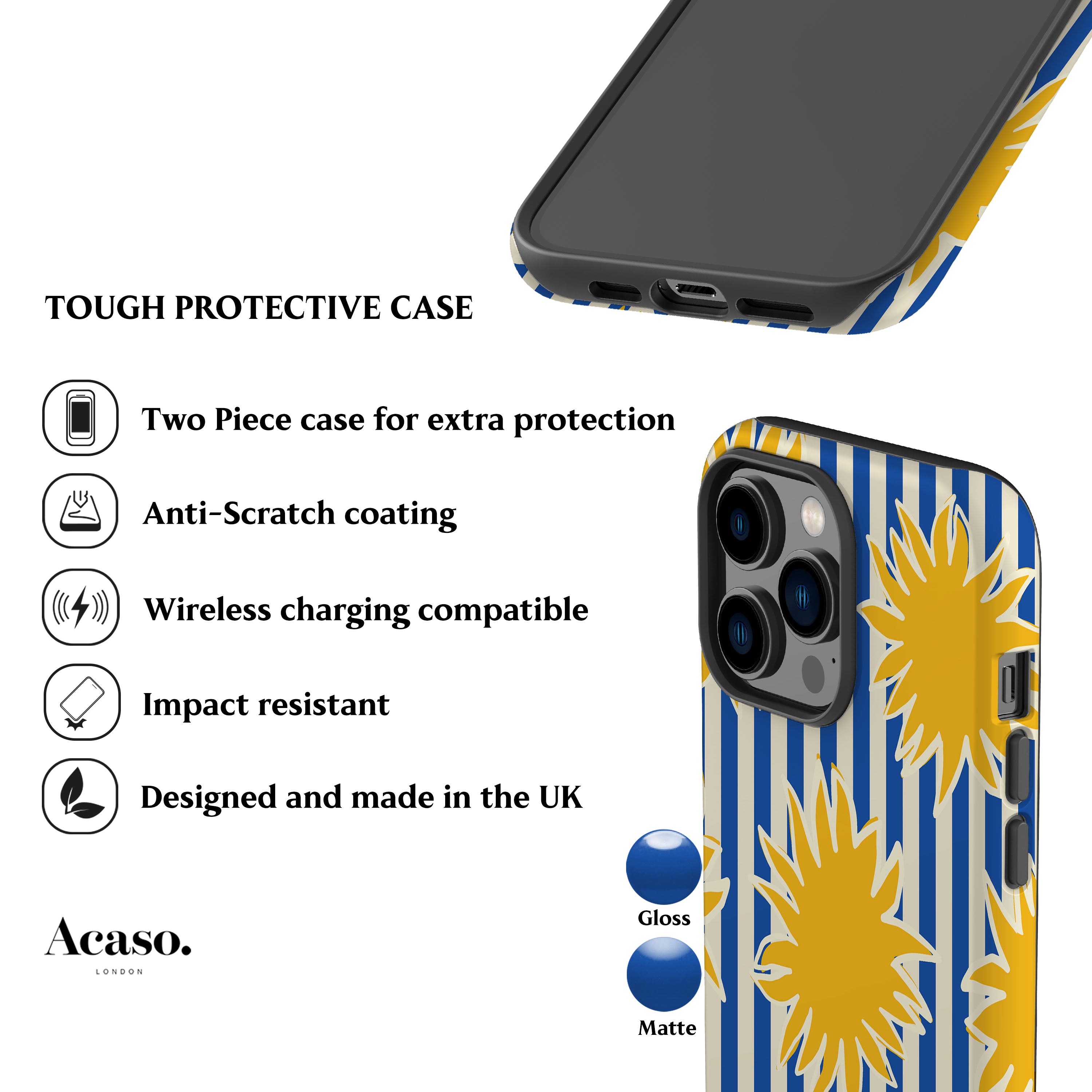 Striped Soles Blue Phone Case