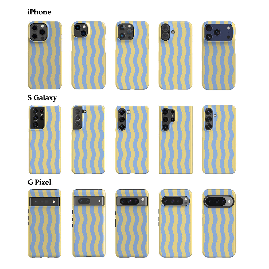 Striped Waves Butter Yellow Phone Case