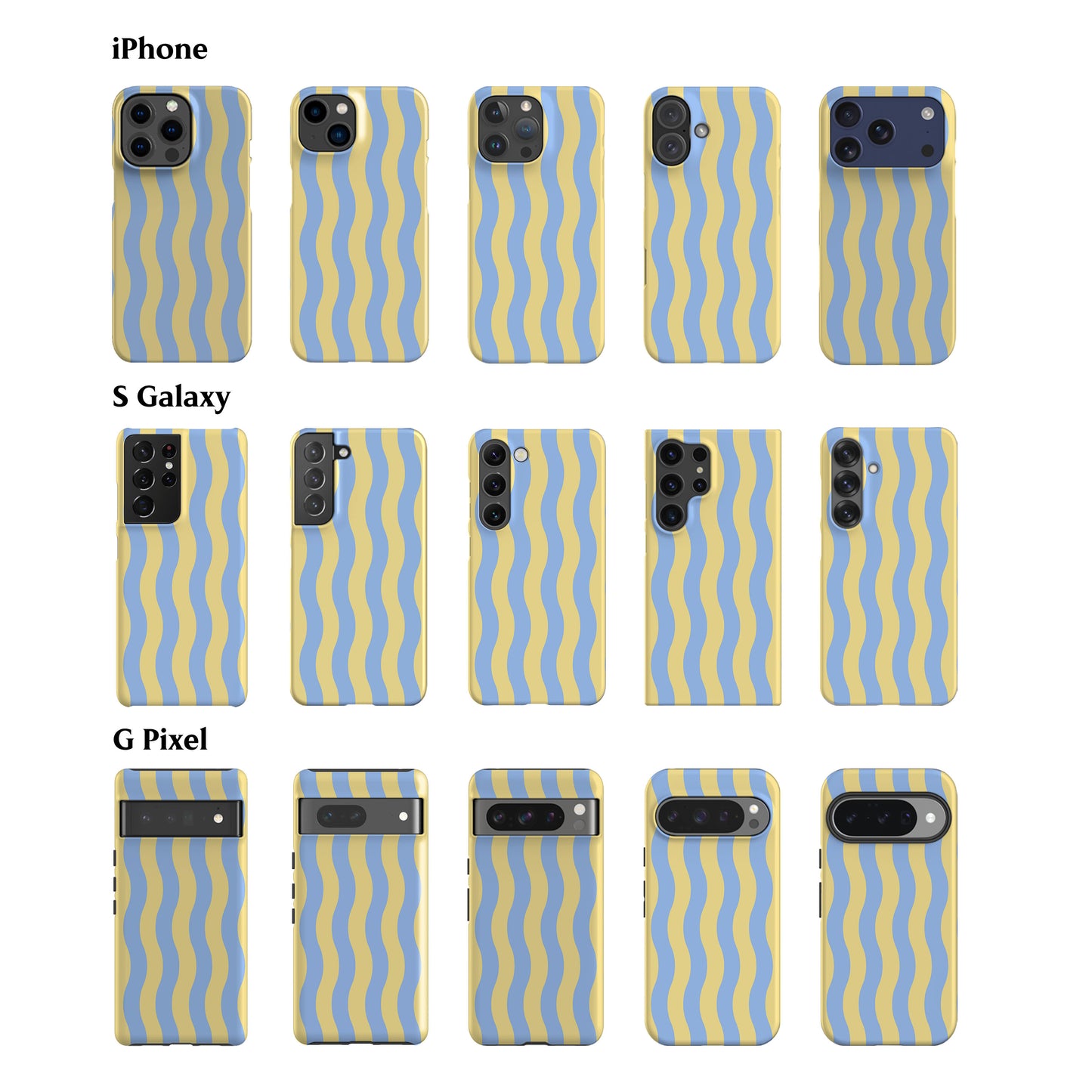 Striped Waves Butter Yellow Phone Case
