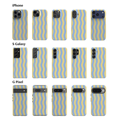 Striped Waves Butter Yellow Phone Case
