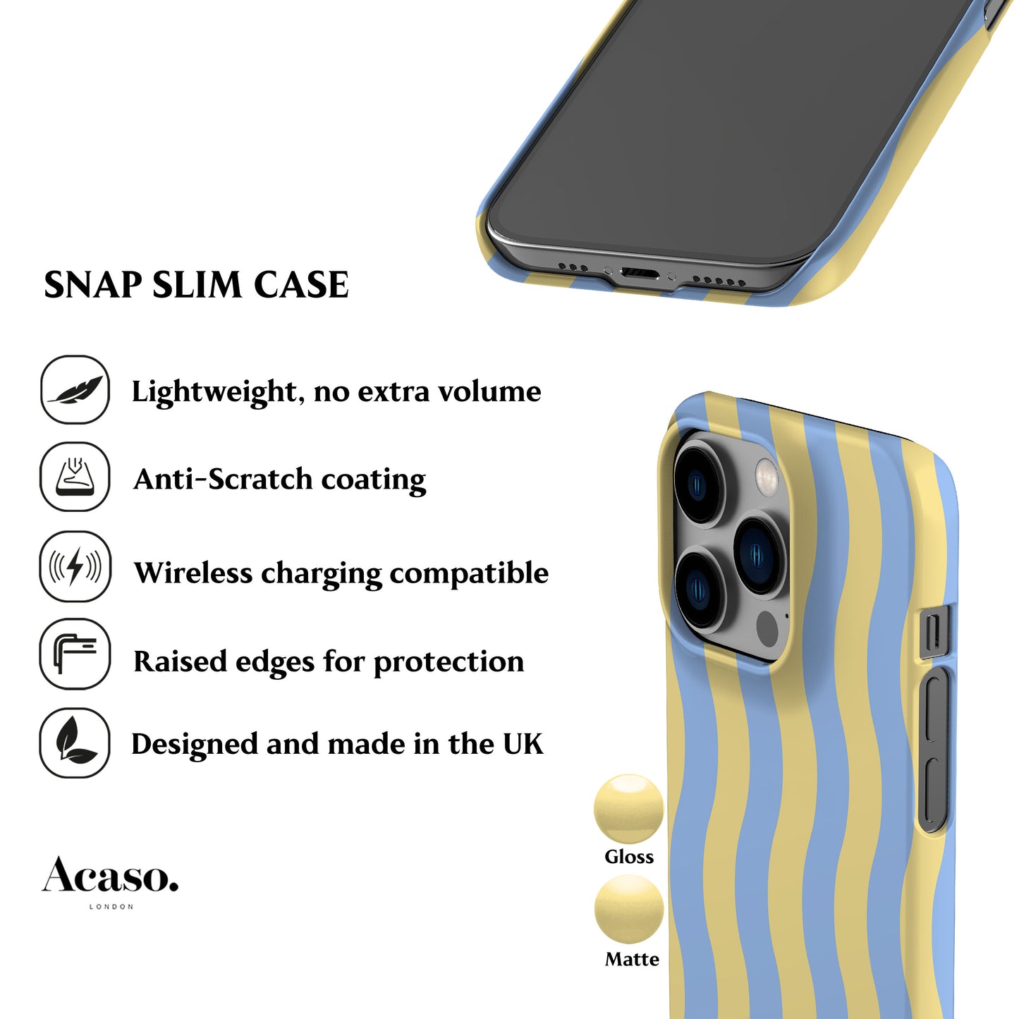 Striped Waves Butter Yellow Phone Case