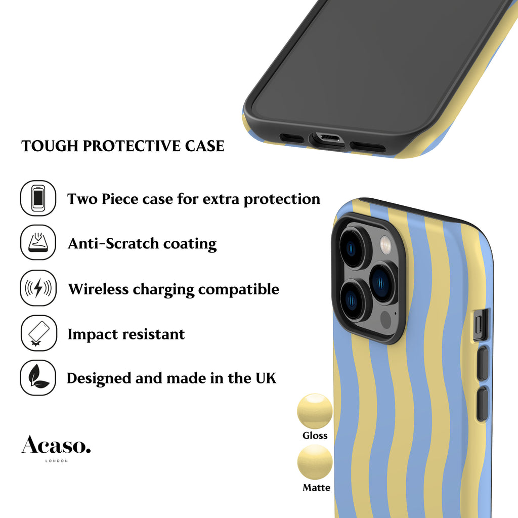 Striped Waves Butter Yellow Phone Case