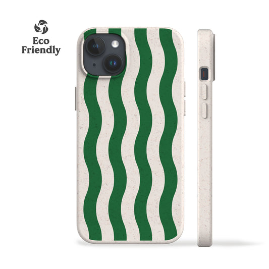 Striped Green Waves Eco-Friendly Phone Case