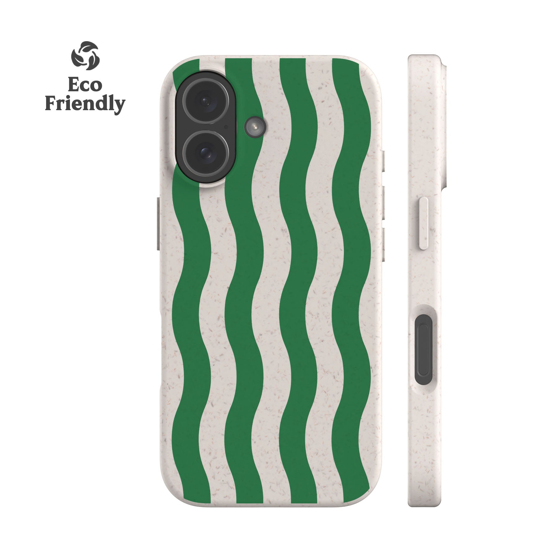 Striped Green Waves Eco-Friendly Phone Case