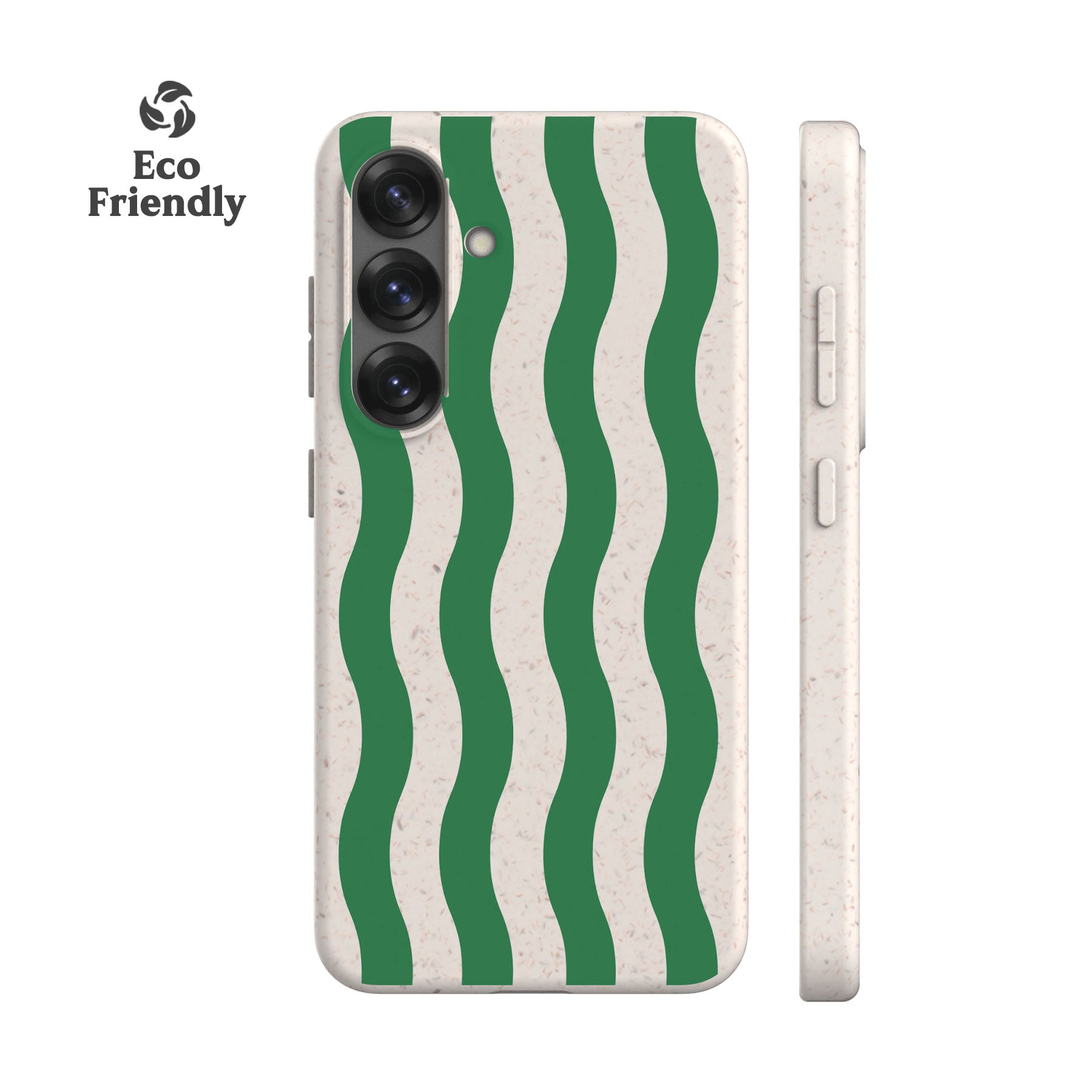 Striped Green Waves Eco-Friendly Phone Case
