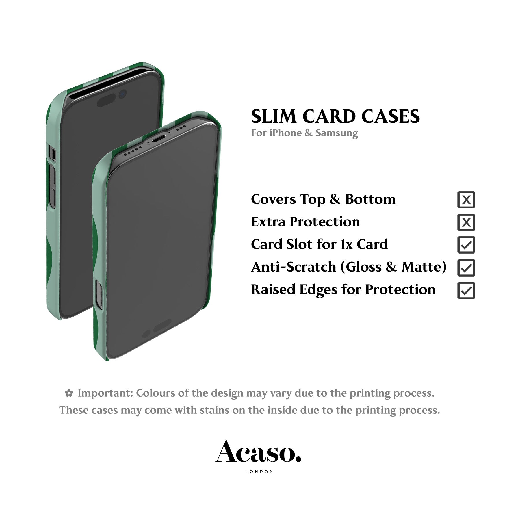 Striped Green Waves Card Case