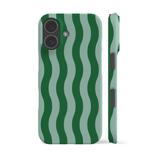 Striped Green Waves Phone Case