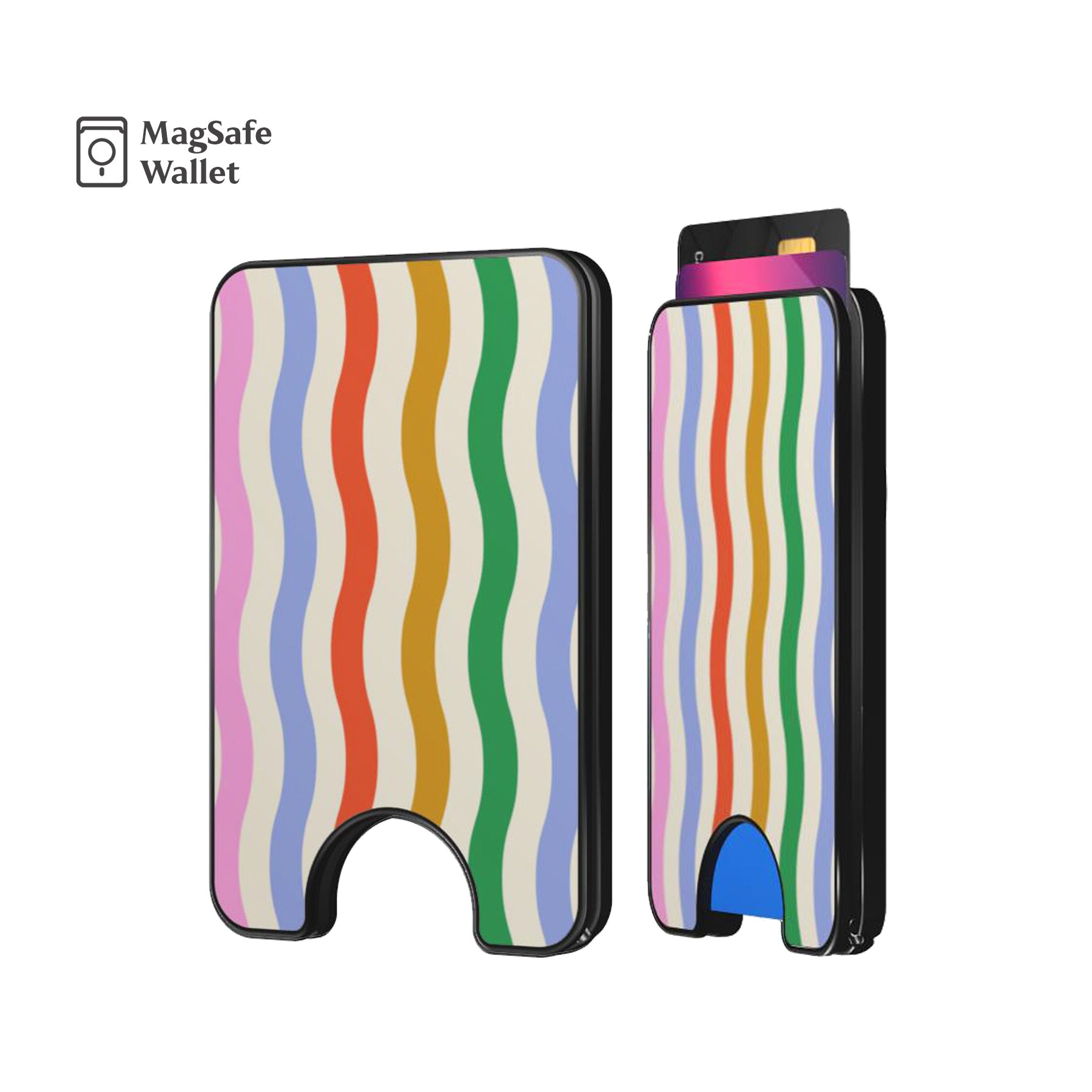 Striped Waves Multi Magnetic Phone Wallet