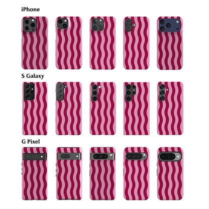 Striped Pink Waves Phone Case