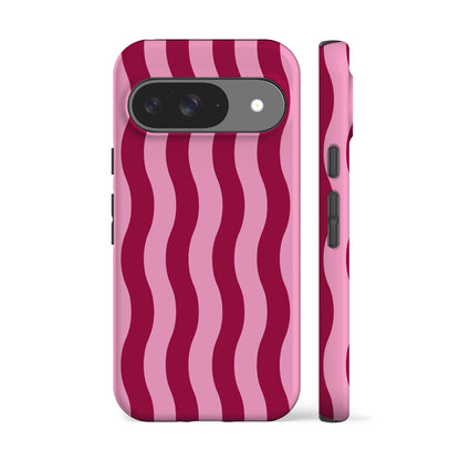 Striped Pink Waves Phone Case