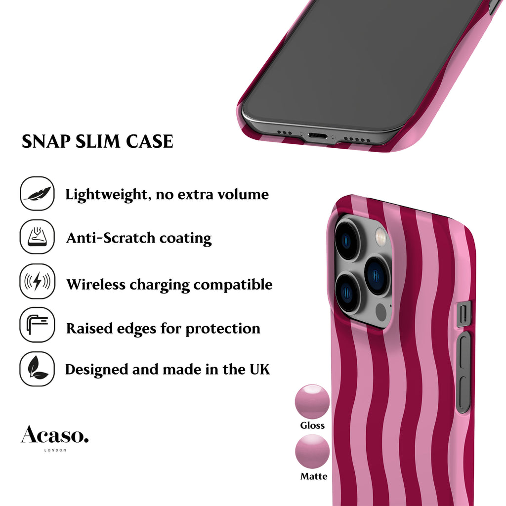 Striped Pink Waves Phone Case