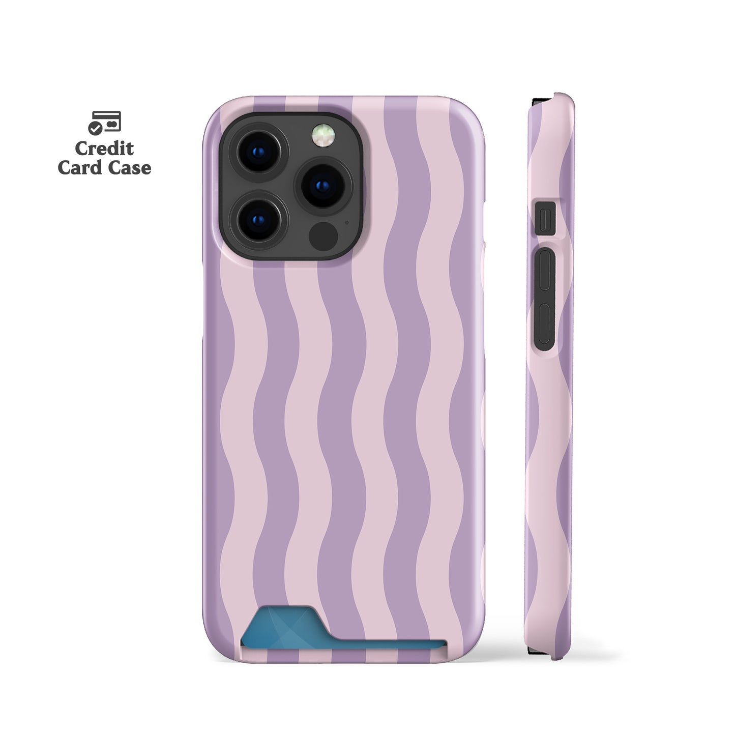 Striped Purple Wave Card Case