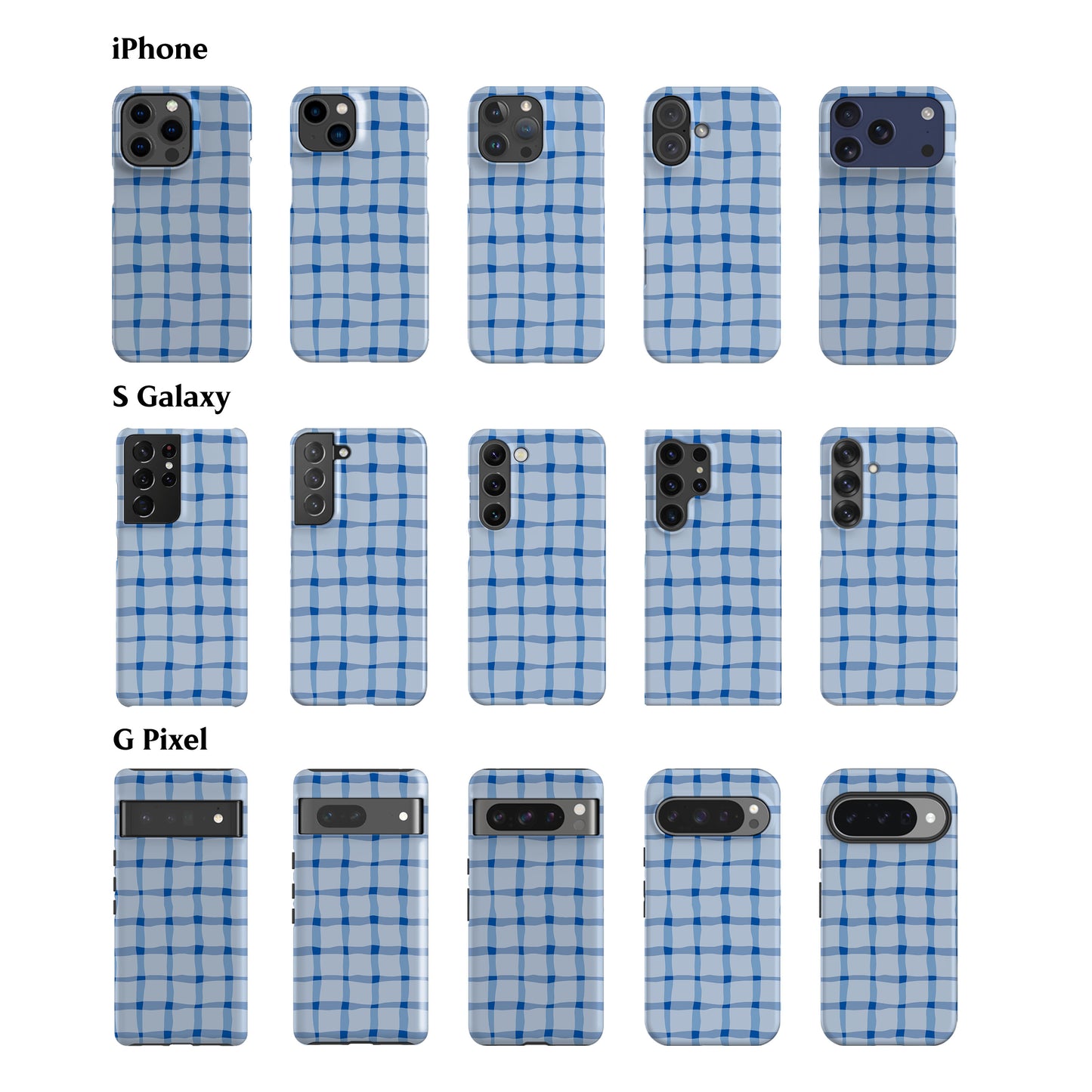 Blue Summer Check Phone Case