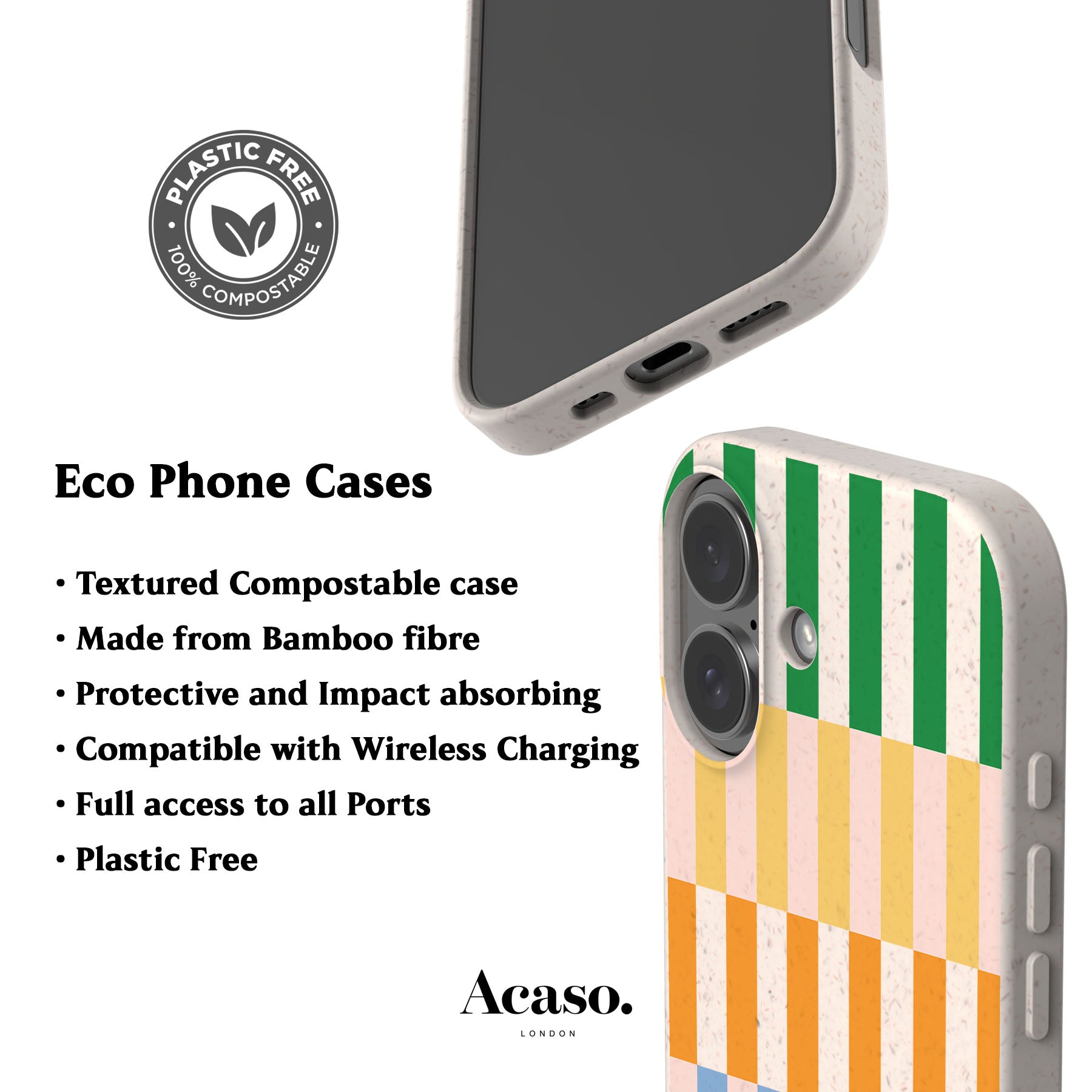 Summer Stripes Eco-Friendly Phone Case