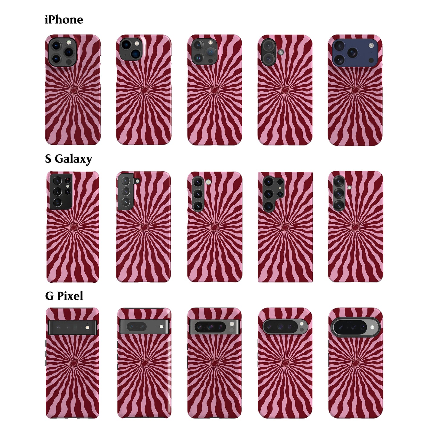 Sunshine Ray Pink Dark Red Phone Case