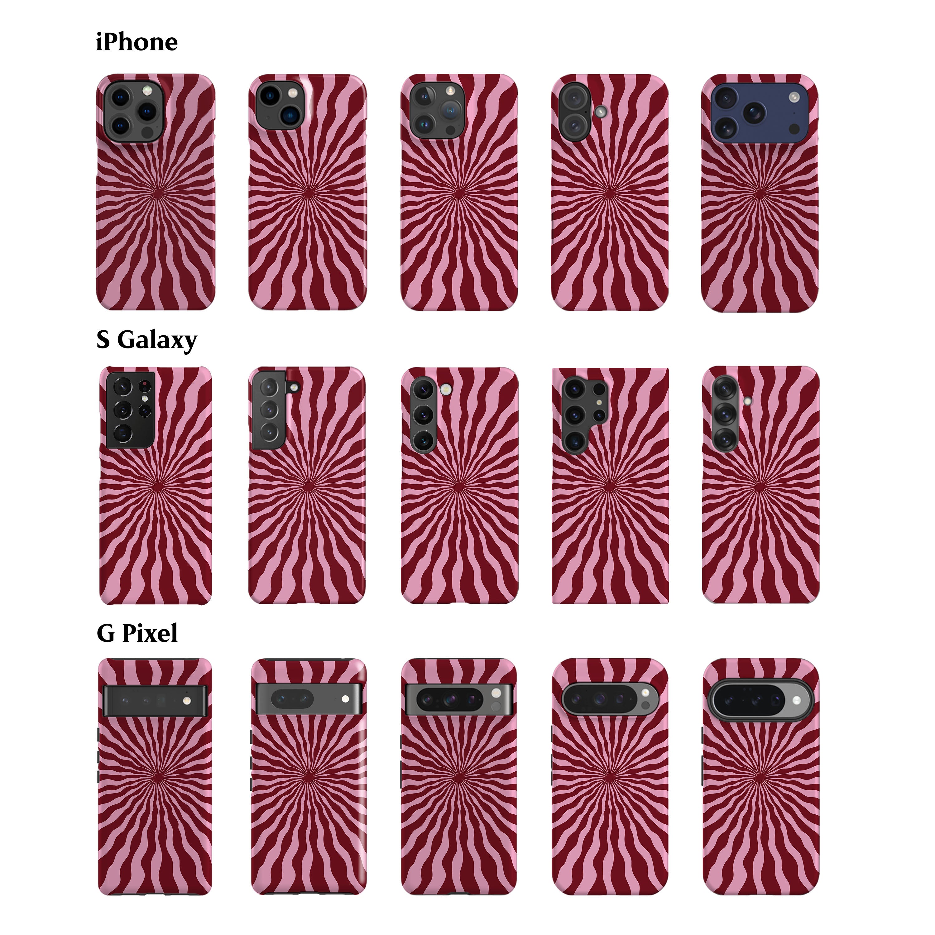 Sunshine Ray Pink Dark Red Phone Case