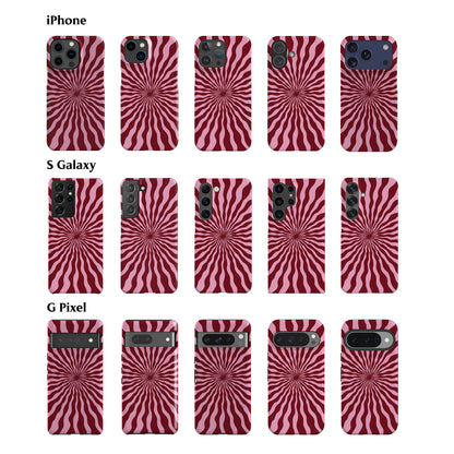 Sunshine Ray Pink Dark Red Phone Case