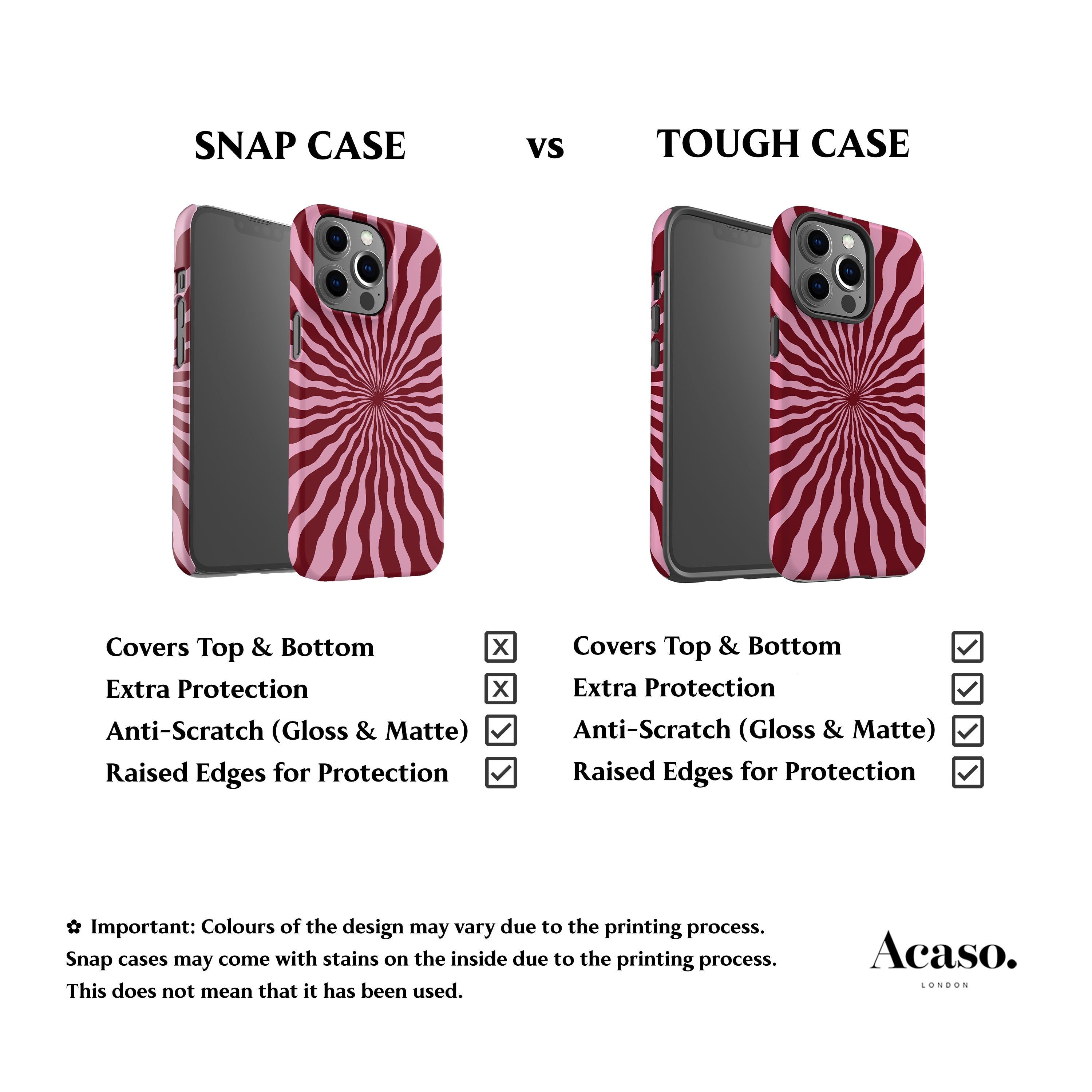 Sunshine Ray Pink Dark Red Phone Case