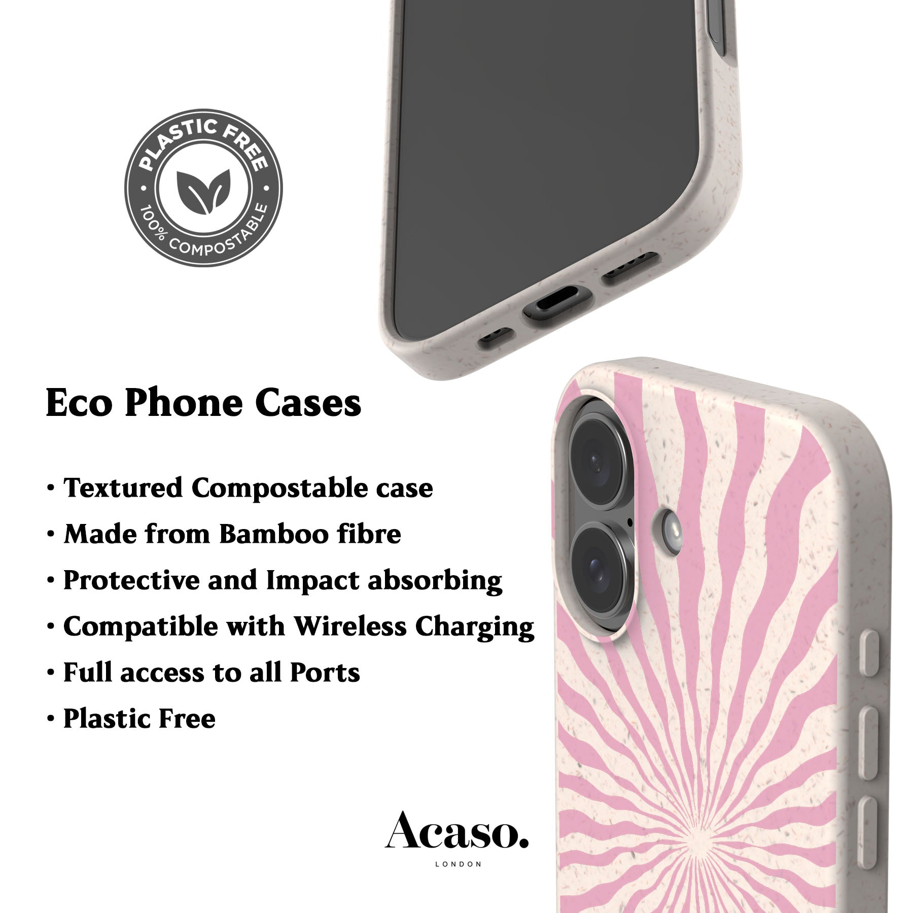 Pink Sunshine Ray Eco-Friendly Phone Case
