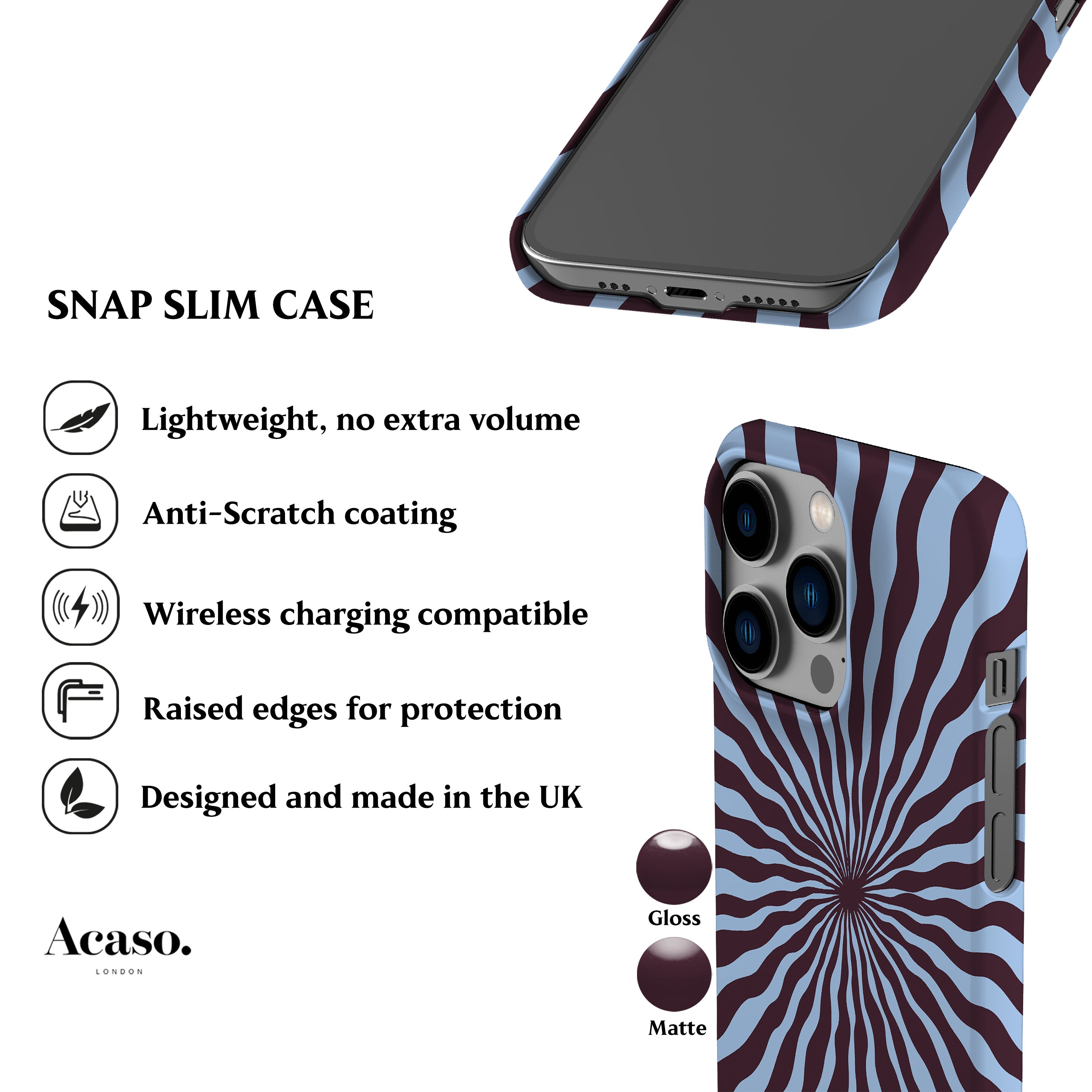 Sunshine Ray Plum Blue Phone Case