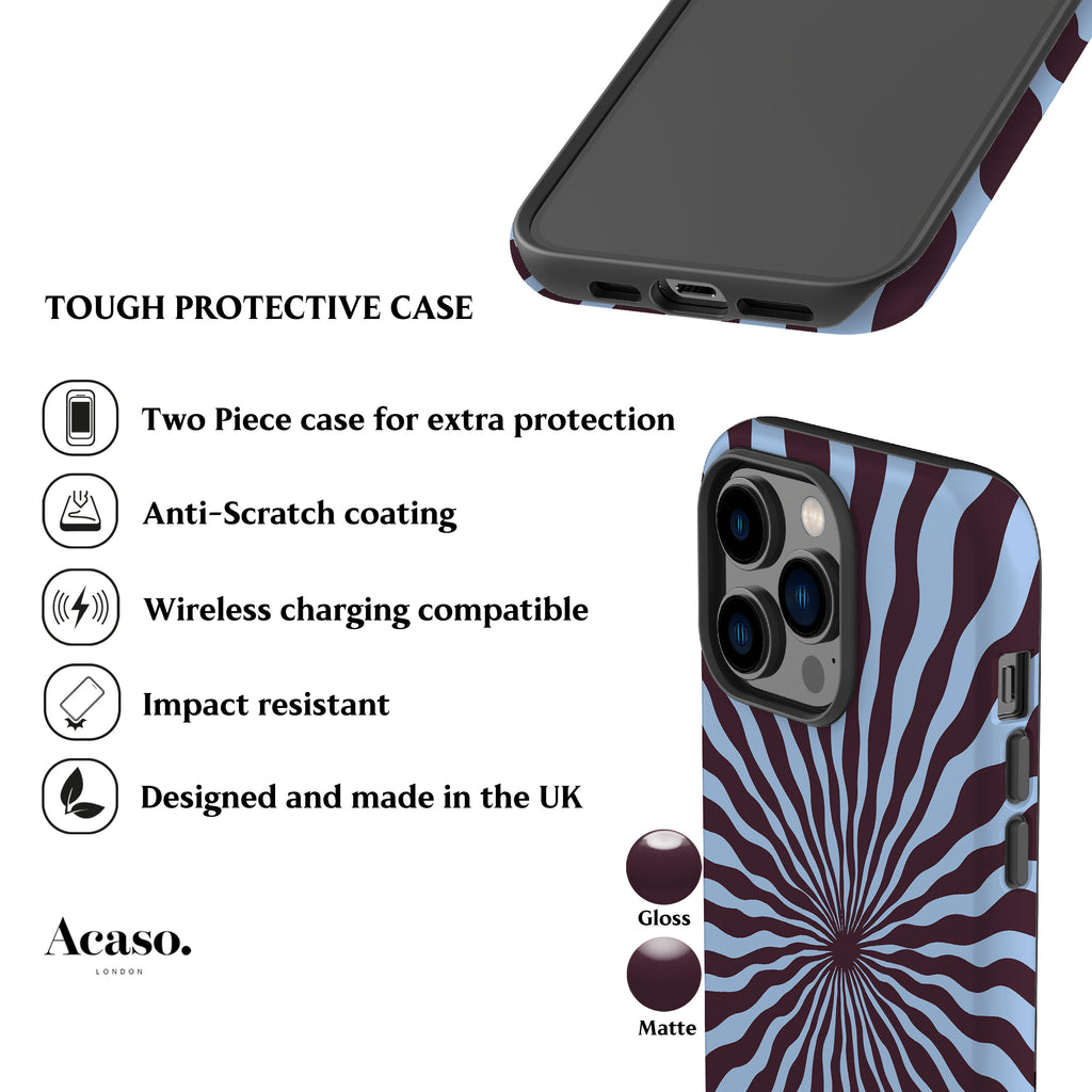 Sunshine Ray Plum Blue Phone Case