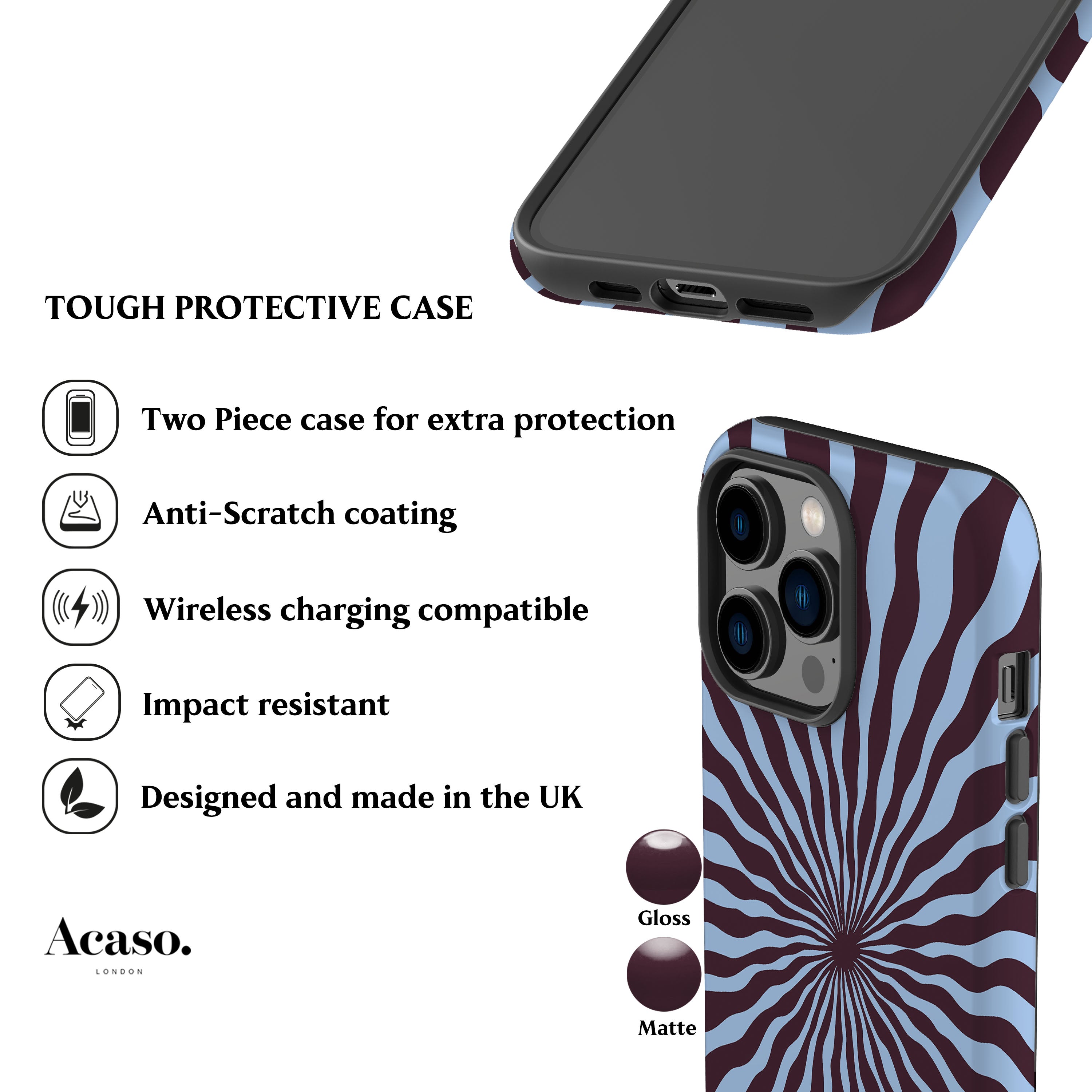 Sunshine Ray Plum Blue Phone Case