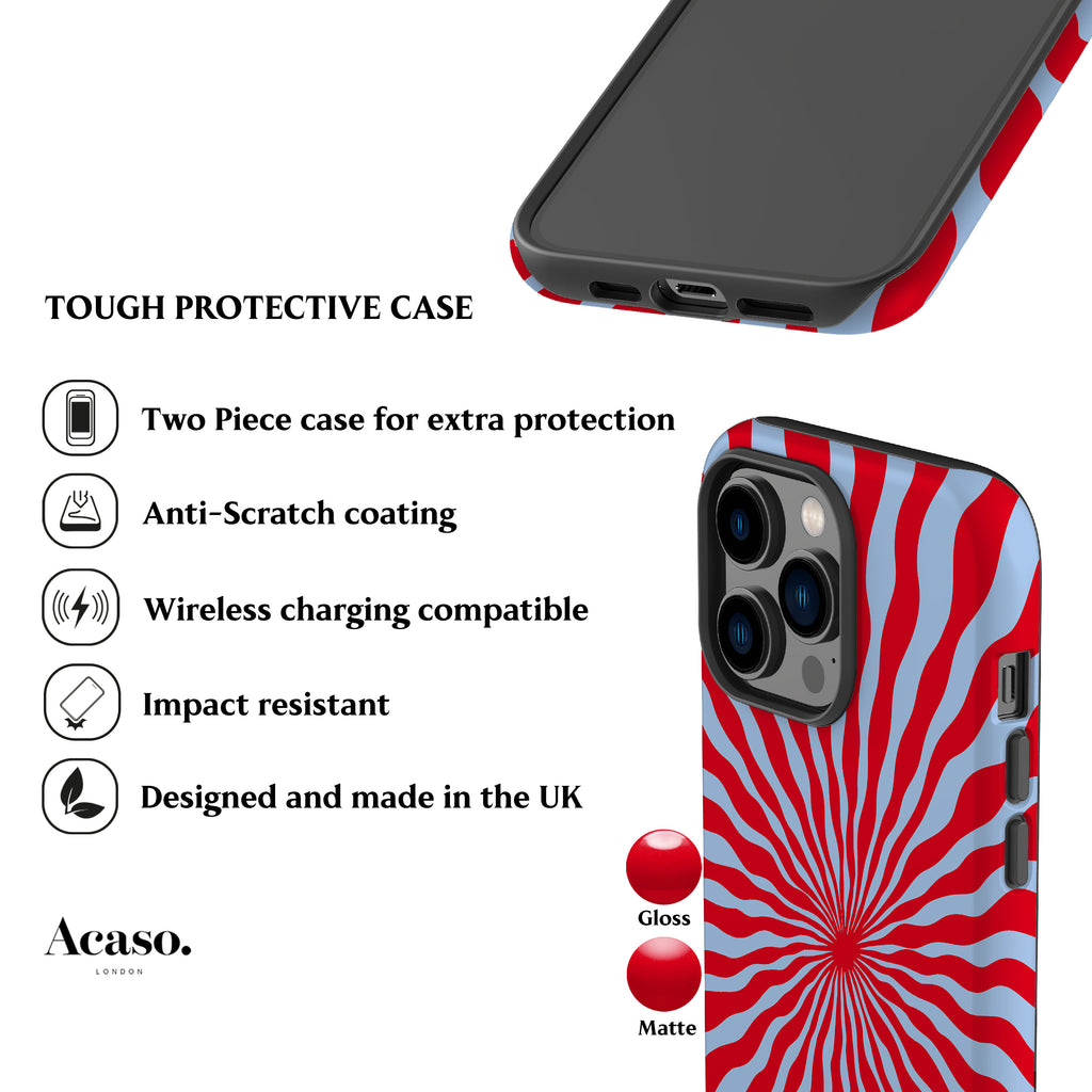 Sunshine Ray Blue Red Phone Case