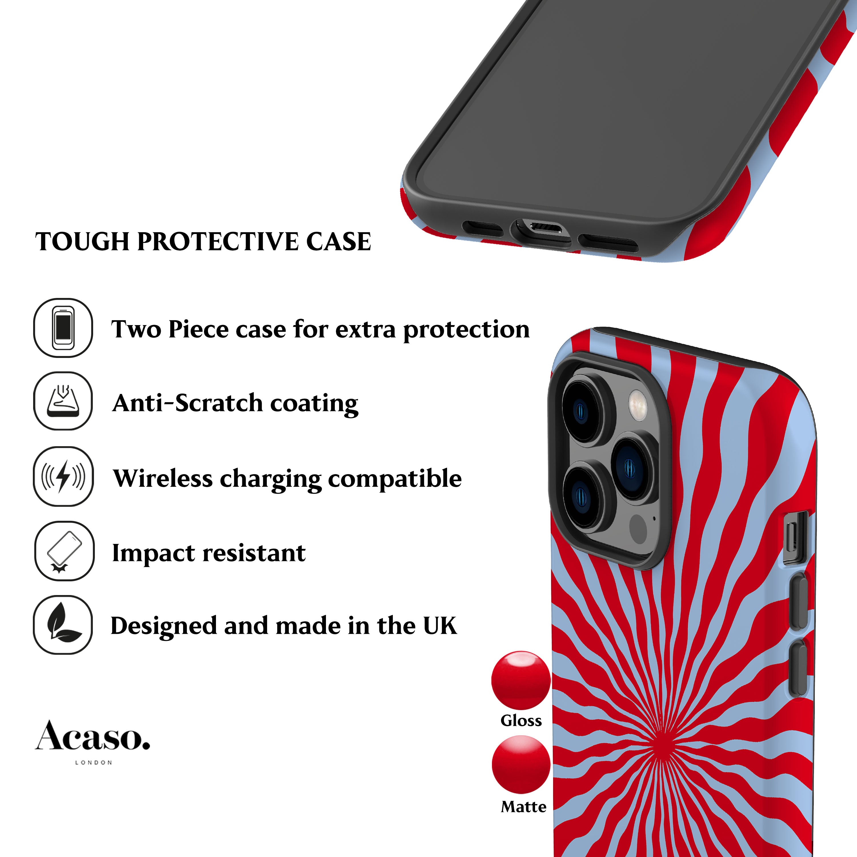 Sunshine Ray Blue Red Phone Case