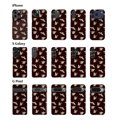Swans Dark Burgundy Phone Case