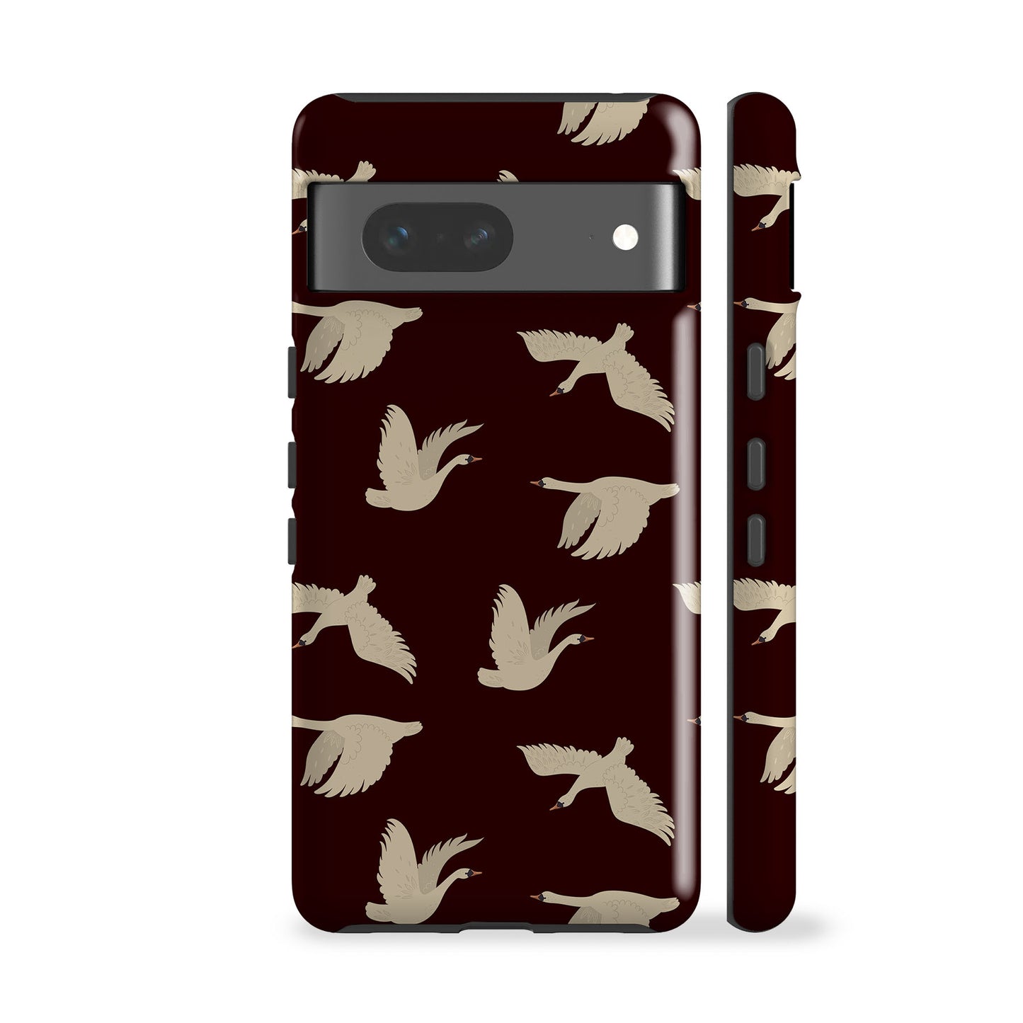 Swans Dark Burgundy Phone Case