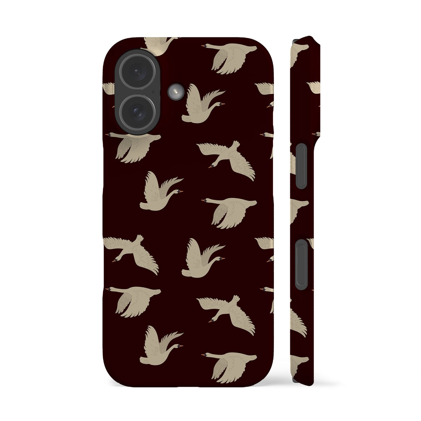 Swans Dark Burgundy Phone Case