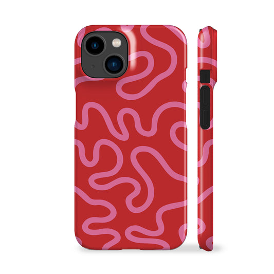 Swirl Lines Red Phone Case