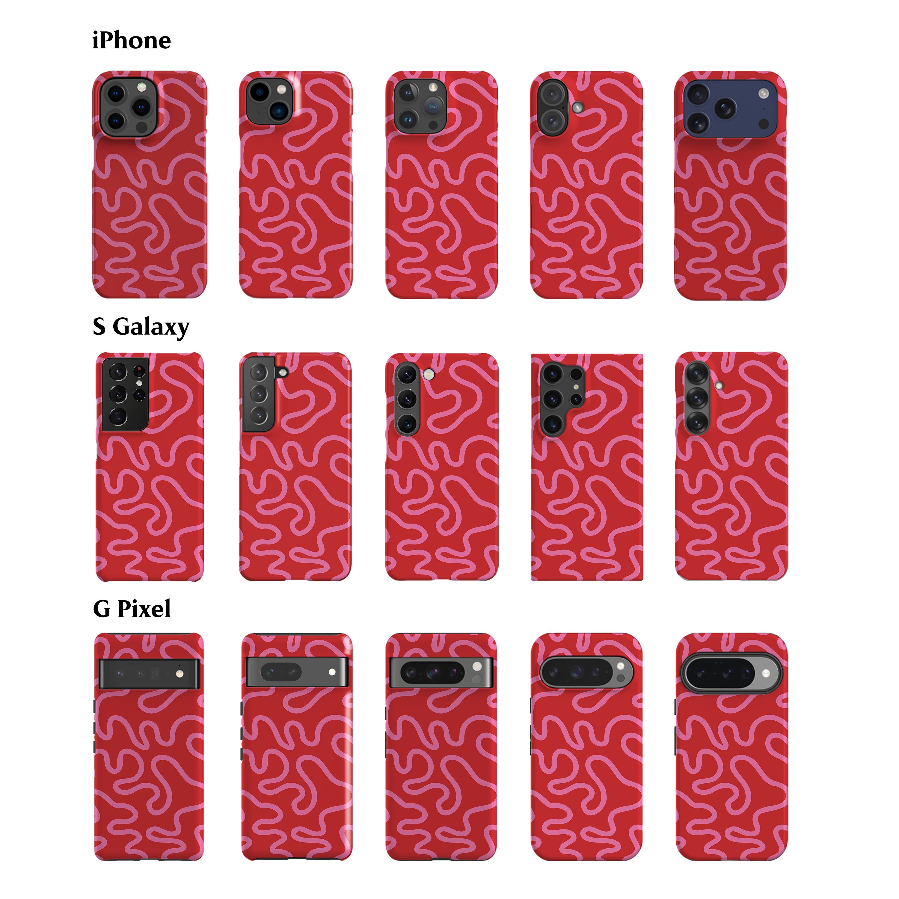 Swirl Lines Red Phone Case
