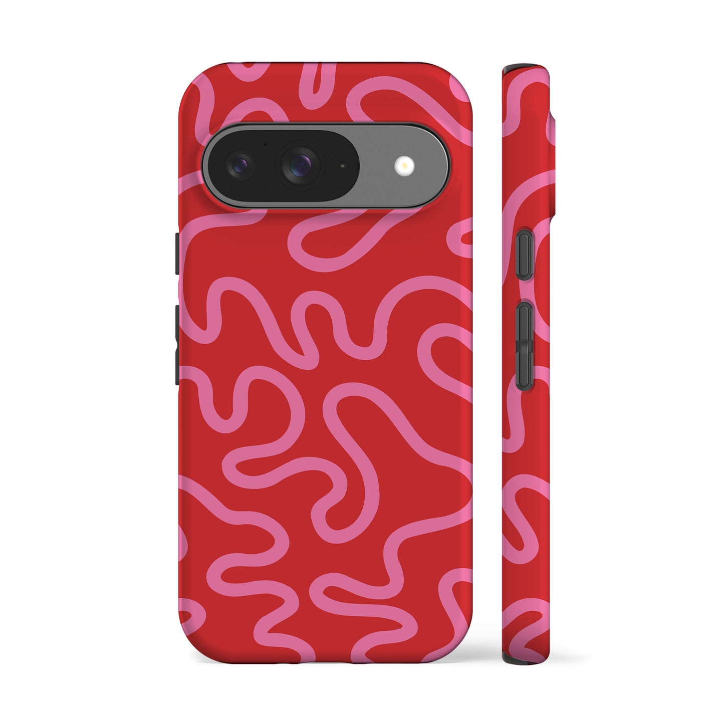 Swirl Lines Red Phone Case
