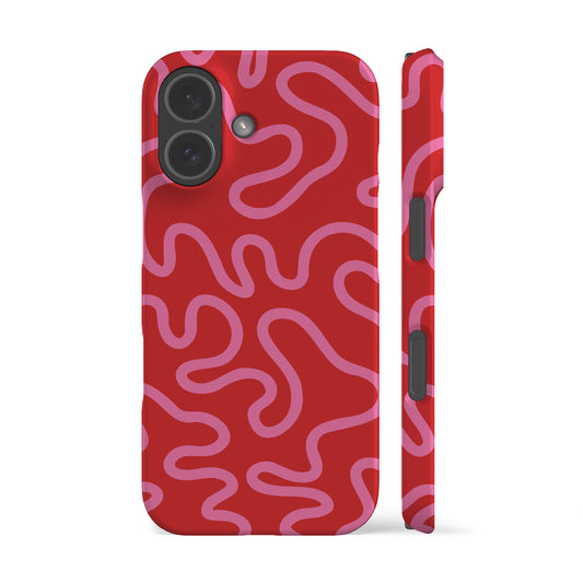 Swirl Lines Red Phone Case