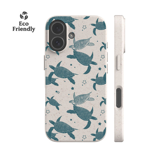 Teal Sea Turtles Eco-Friendly Phone Case