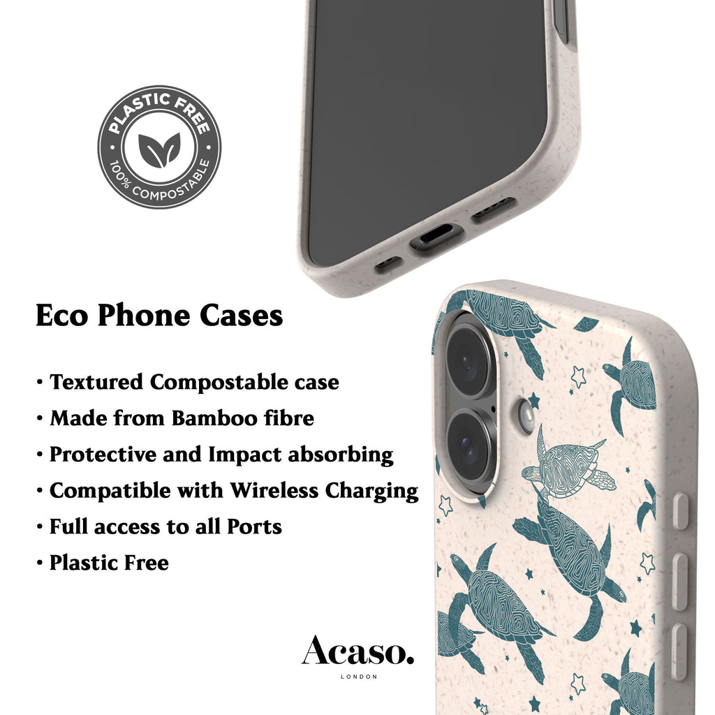 Teal Sea Turtles Eco-Friendly Phone Case